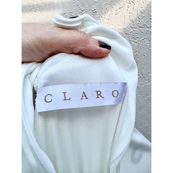 Fernando Claro Circinus Long Sleeve Straight Maxi Dress Circinus White Small - Picture 8 of 8